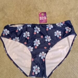 Girls' Navy Floral Bikini Briefs